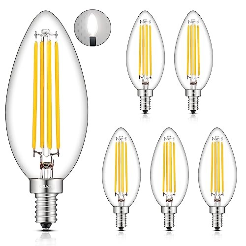  8W 4000K LED Candelabra Bulb Neutral White, 80W 4000k Neutral White - 6 Pack