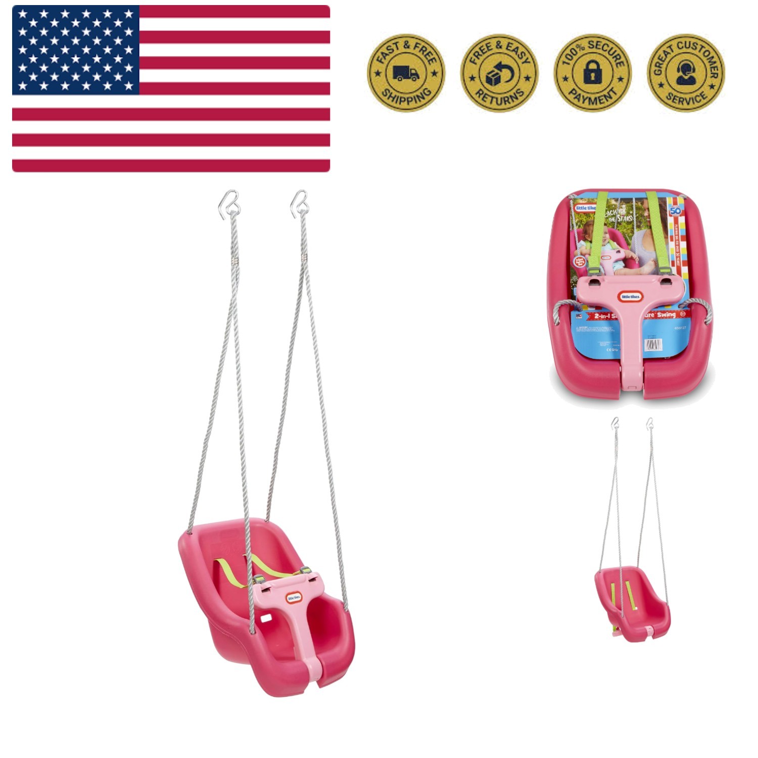 2-in-1 Snug 'n Secure Swing Magenta
