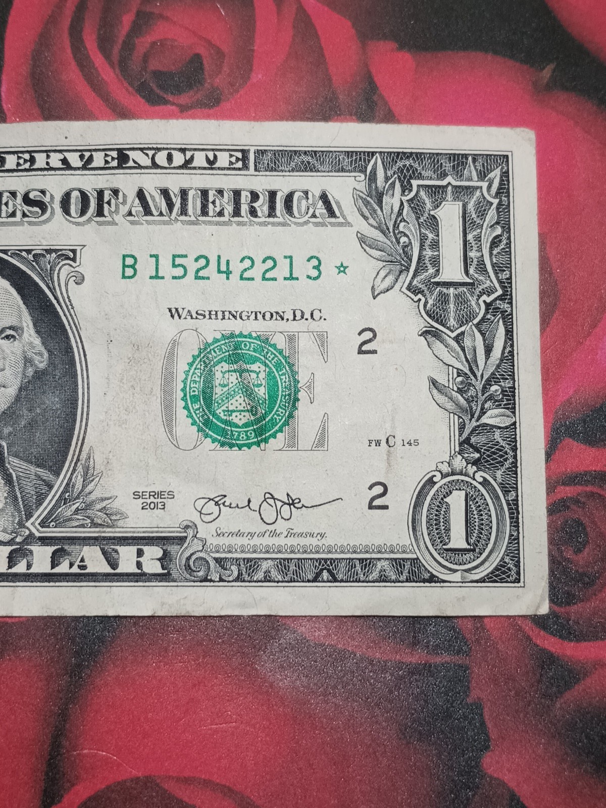 ⭐2013 $1 B NEW YORK BEP REPLACEMENT STAR NOTE (15242213*)⭐