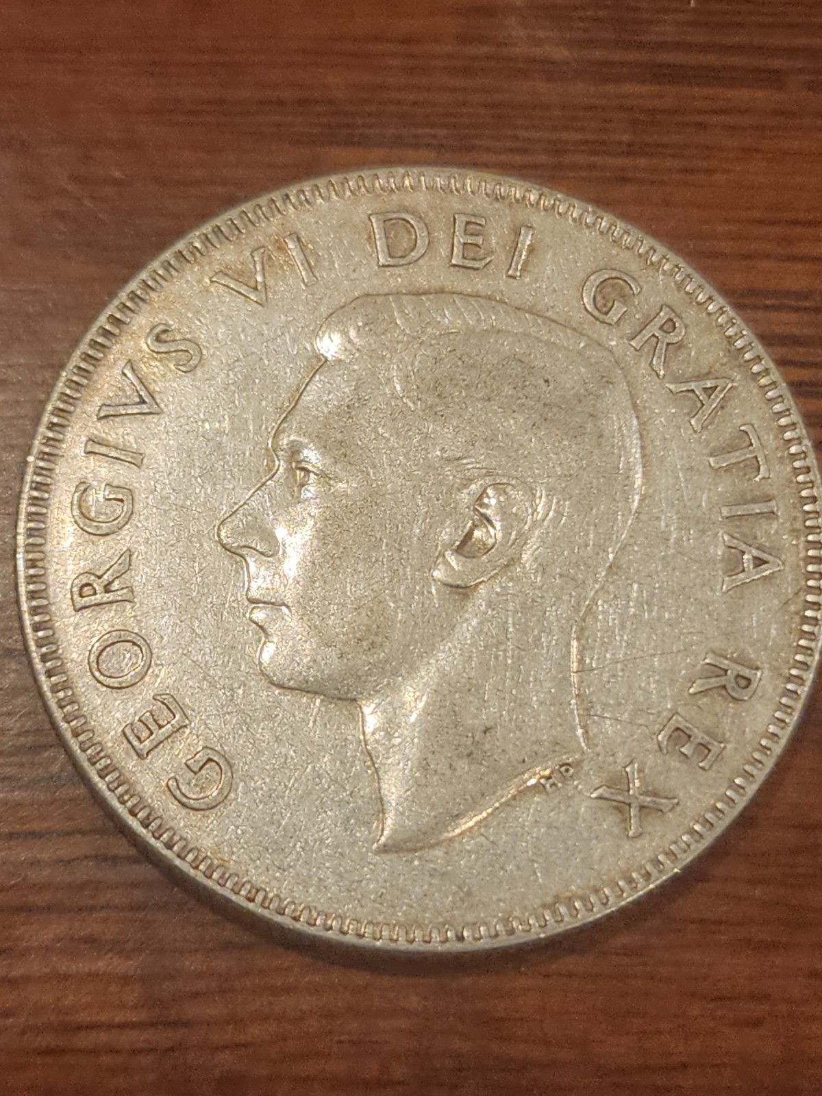 1949 Canada 50 Cents Hoof over 9 Silver Coin