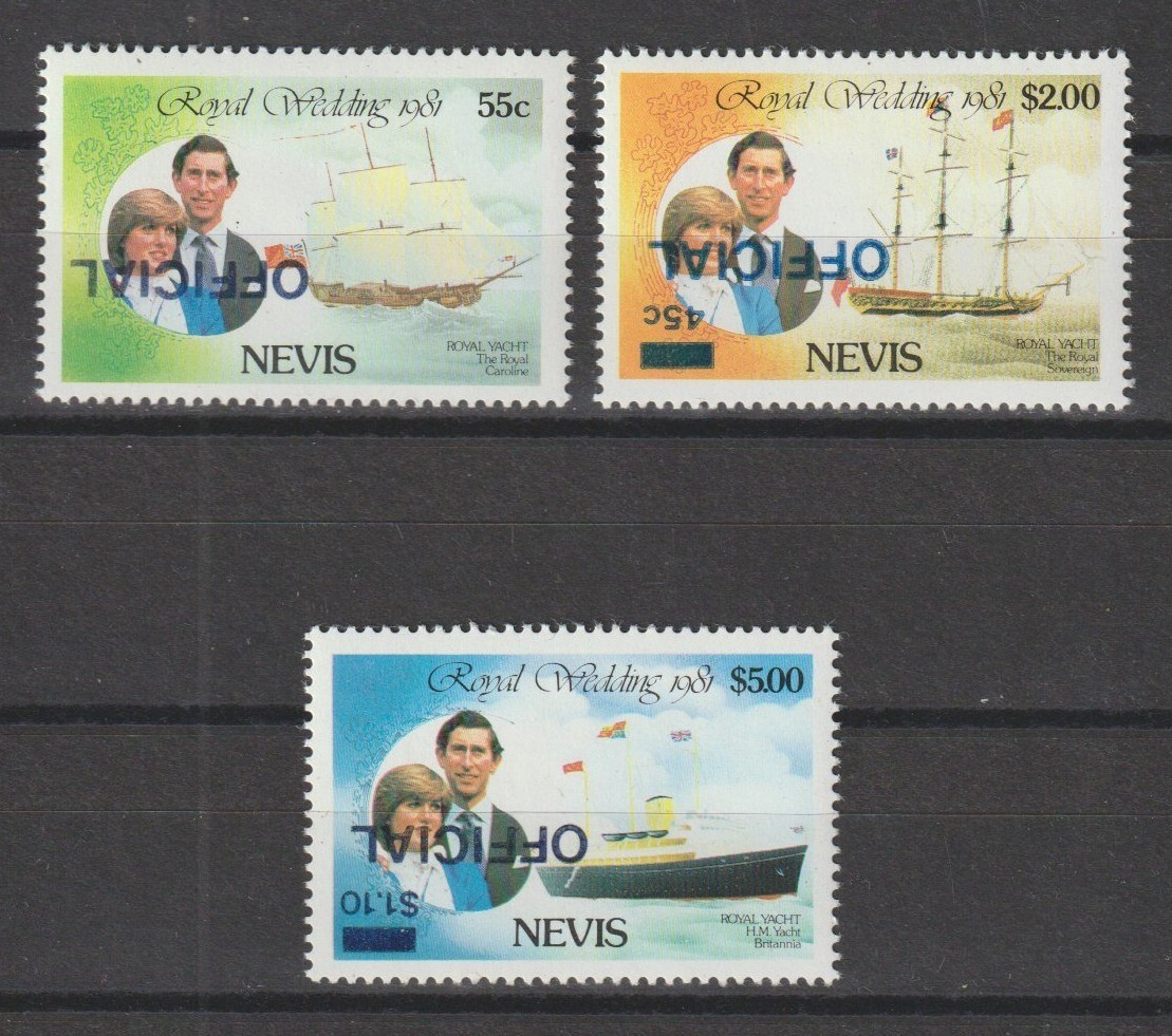 ST KITTS & NEVIS/NEVIS 1983 SG O23gc/O25gc/O27gc MNH