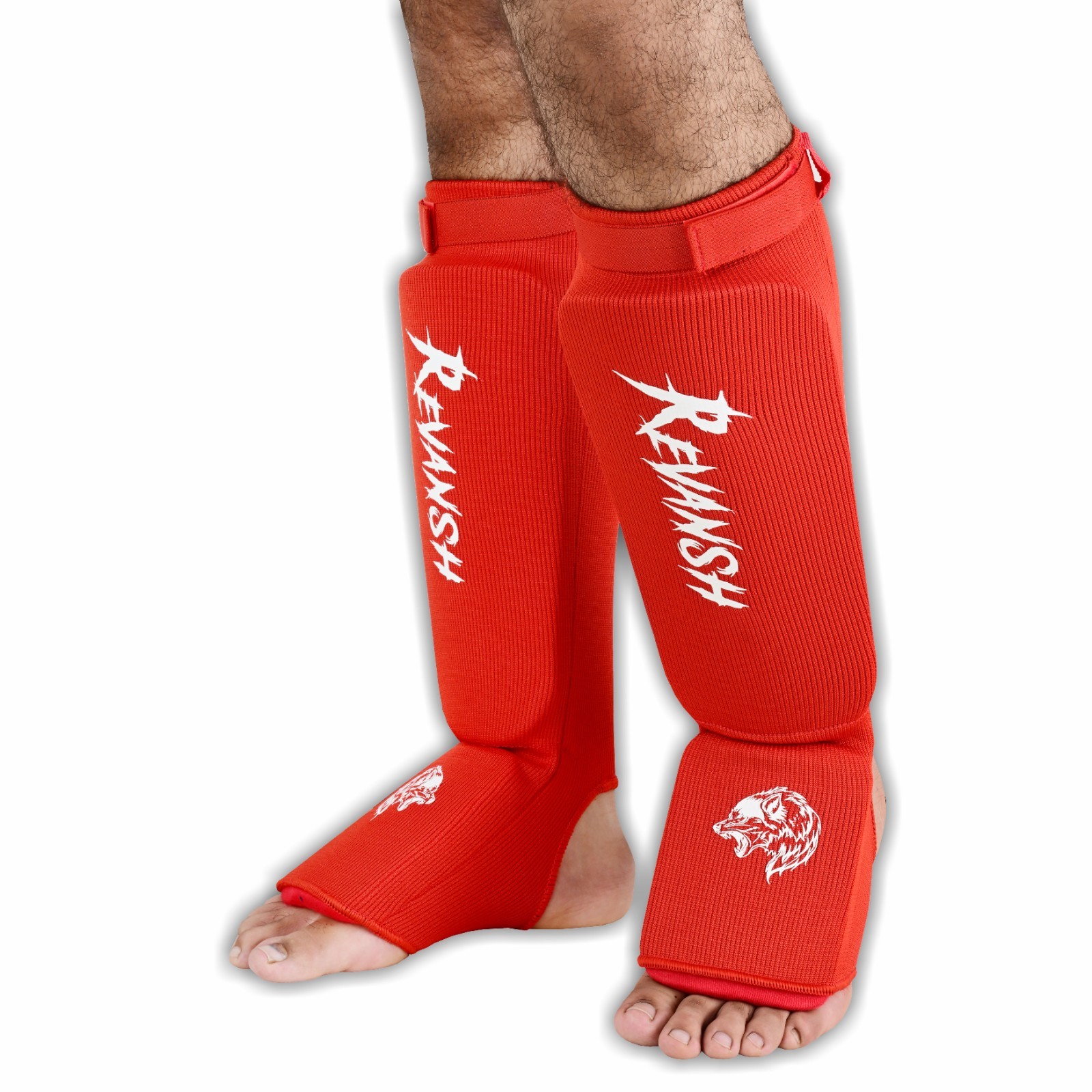 Revansh Red MMA Shin Guards Kickboxing Muay Thai Boxing Shin Pads Unisex