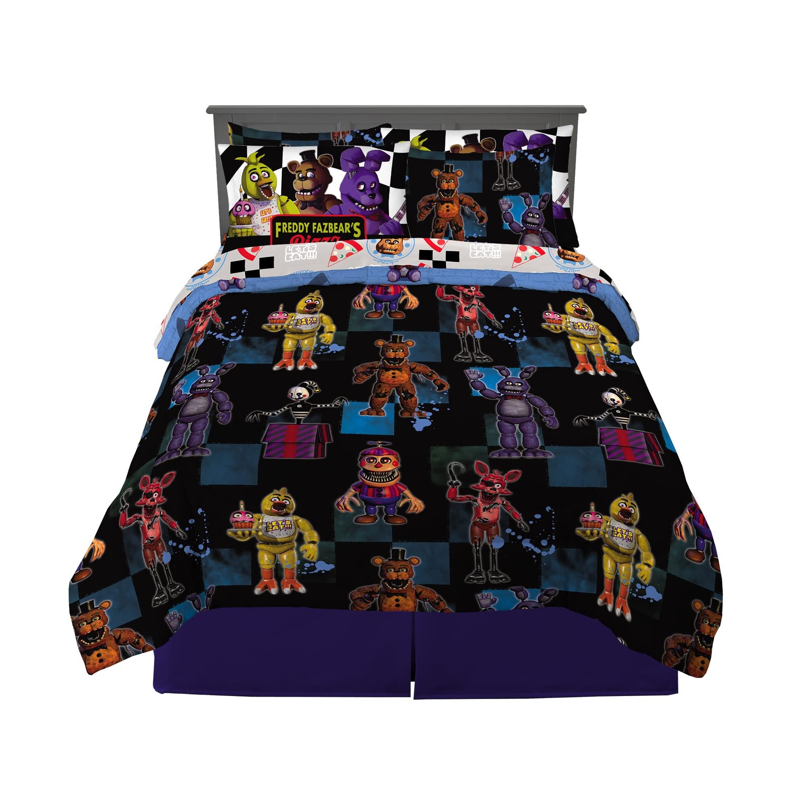 7 Piece Full Size Five Nights At Freddy s Comforter and Sheet Set Franco Kids
