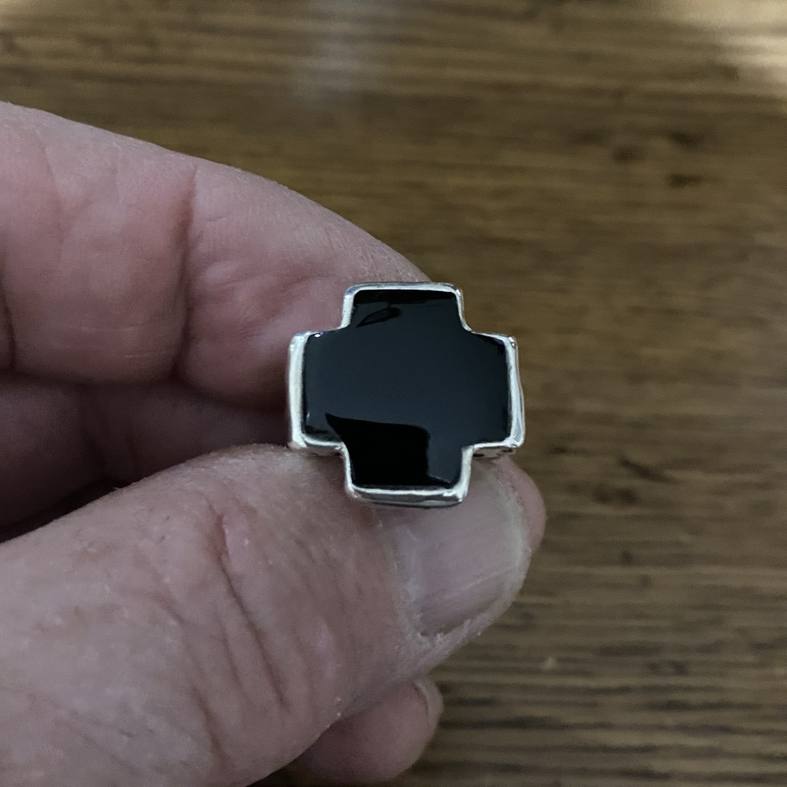Southwest Black Onyx Cross Ring