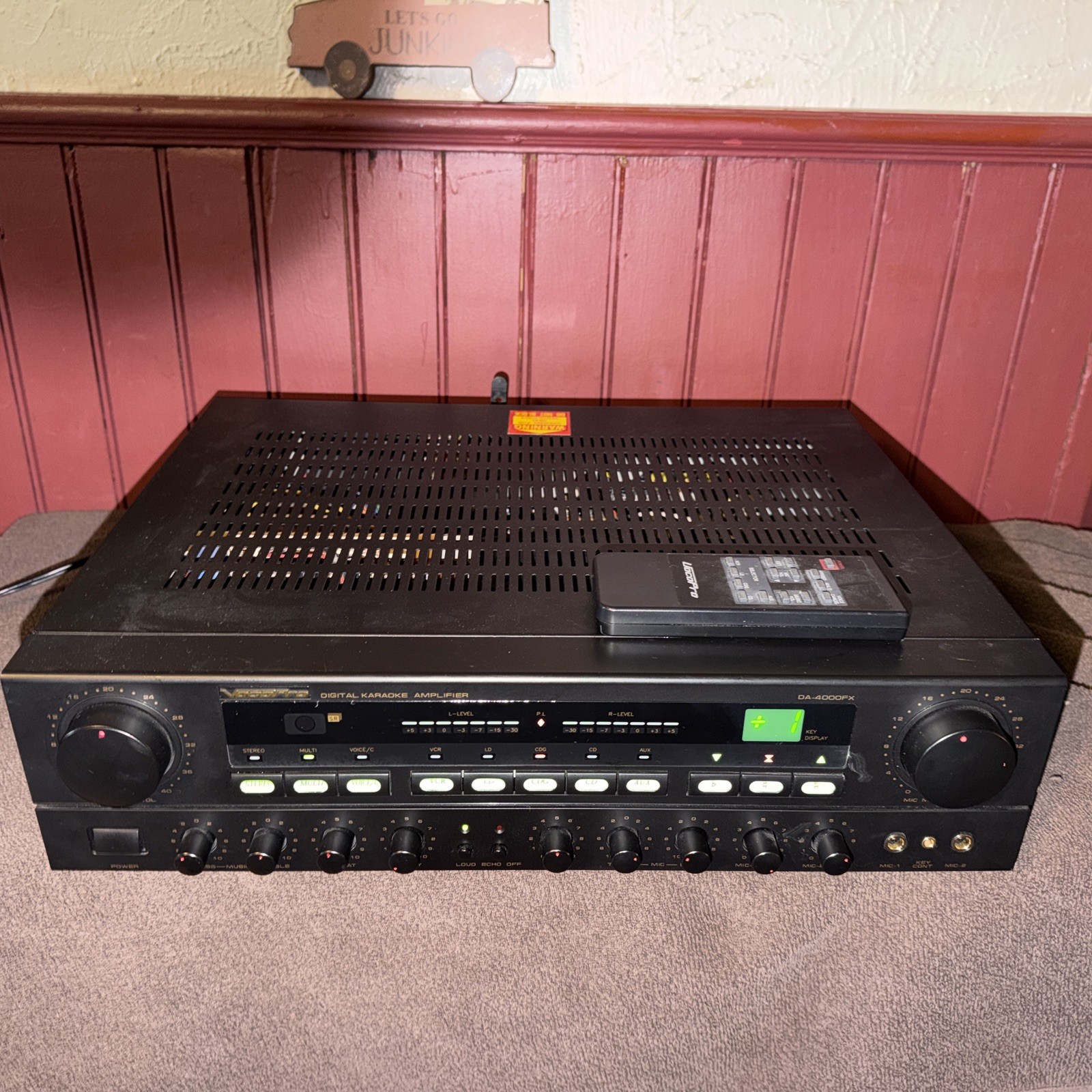 Vocopro DA-4000FX Digital Karaoke Amplifier With Remote. Tested Working. Used.