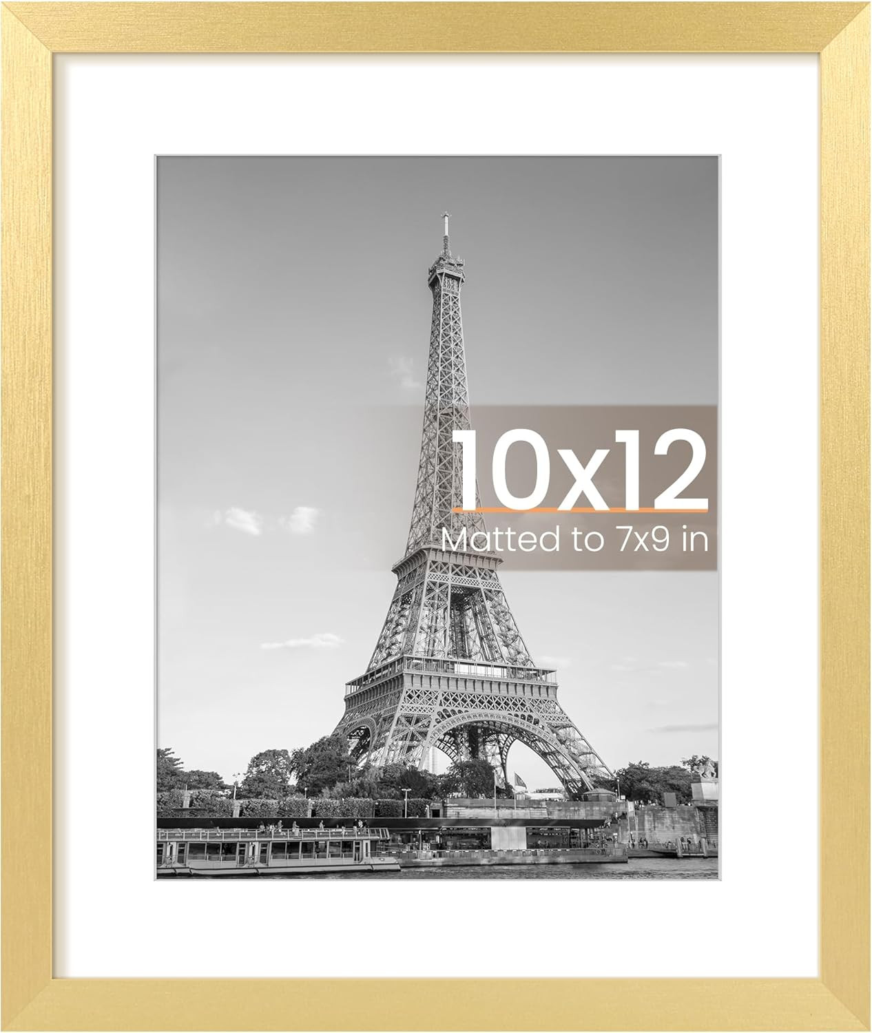 10x12 Picture Frame, Display Pictures 7x9 with Mat or 10 x 12 Without, Wall Hang