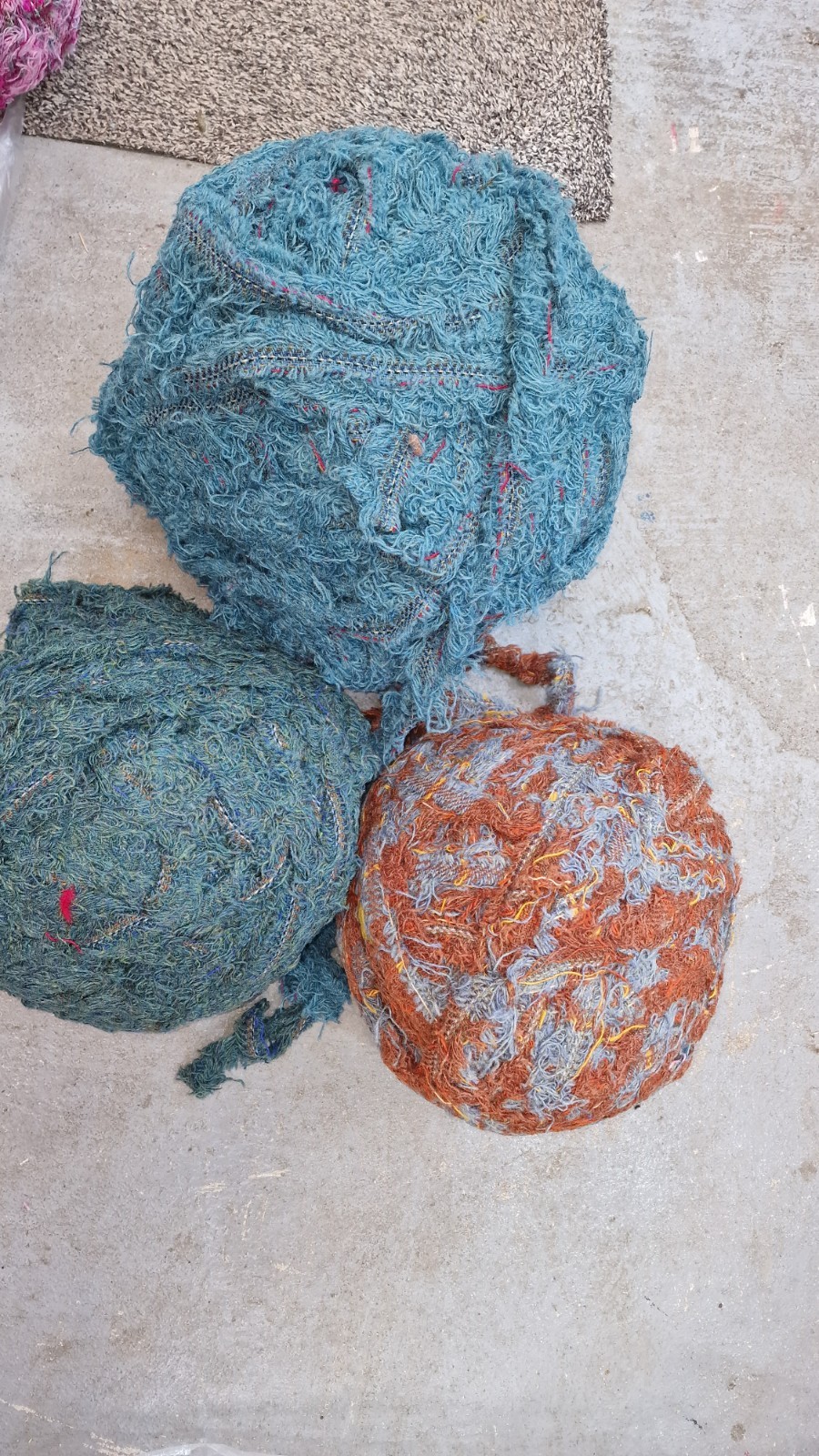 Loom Selvage Tweed Wool Peglooms, Ragrugs Big Needle Knitting Gold Denim