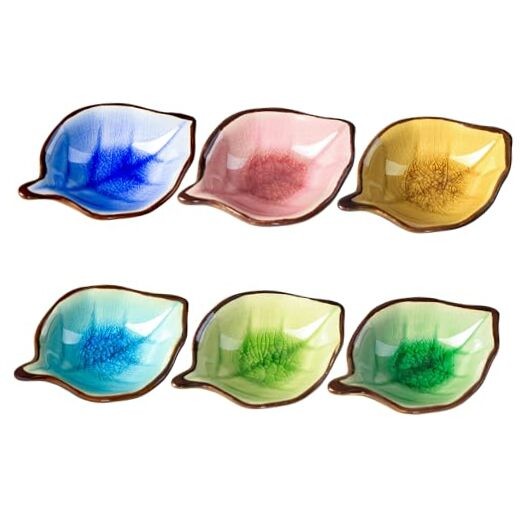  Colorful Leaf Shape Design Multipurpose Porcelain Side Dish Bowl Set-B