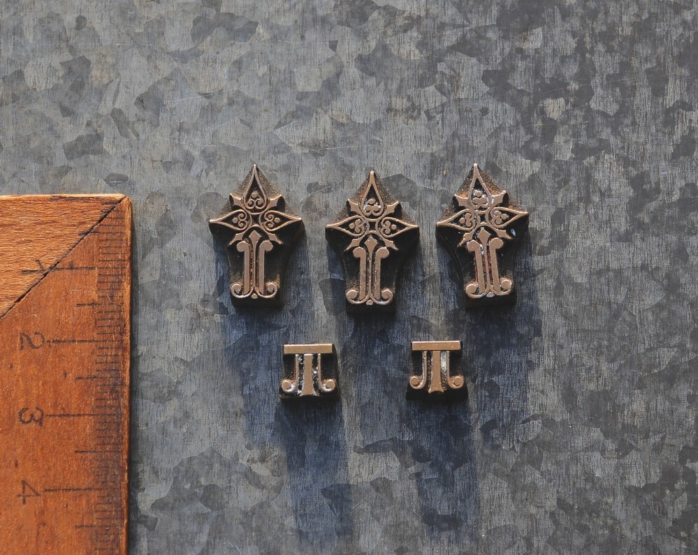 5x brass ornament line bookbinding gilding hot foil stamp embossing Art Nouveau