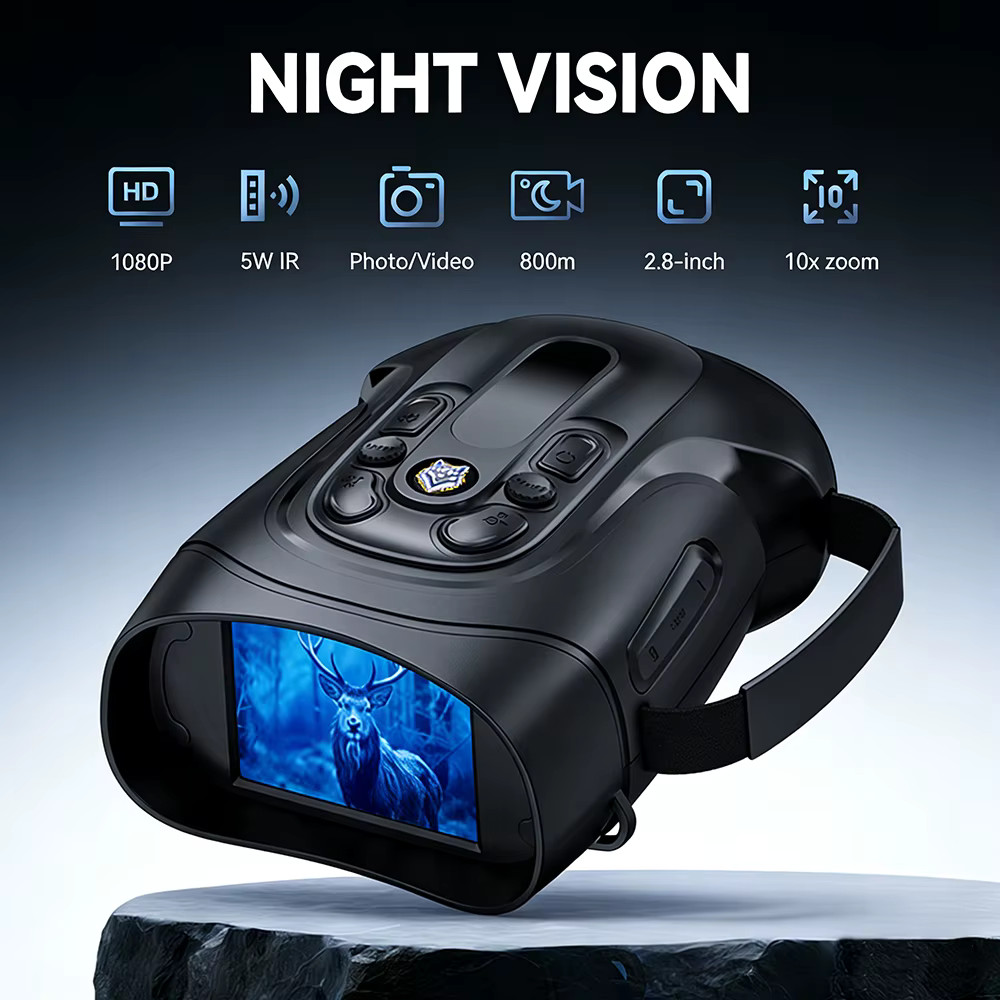 Night Vision Binoculars Goggles 10X Digital Zoom 5W Infrared Telescope 800M Full