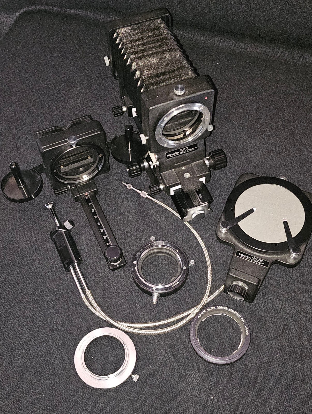 Konica Auto Bellows AR Macro Stand AR Slide Copier 2 AR with Boxes & Extras