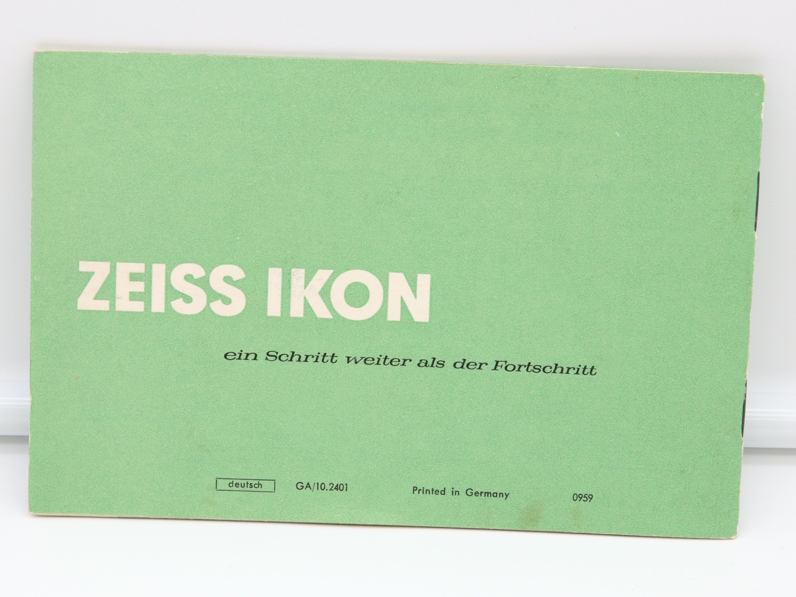 Instructions Manual Zeiss Ikon Tables Contarex One Step Weiter than The Forts