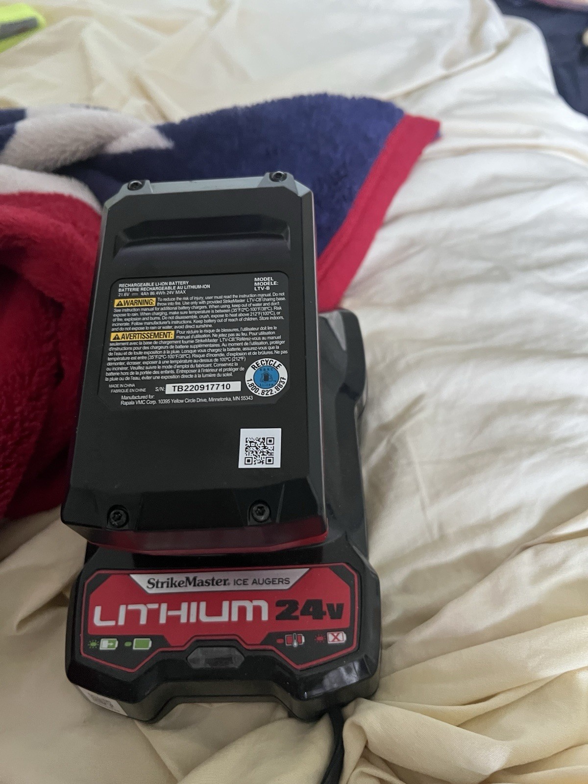 Lithium 24 Volt Auger Battery With Charger