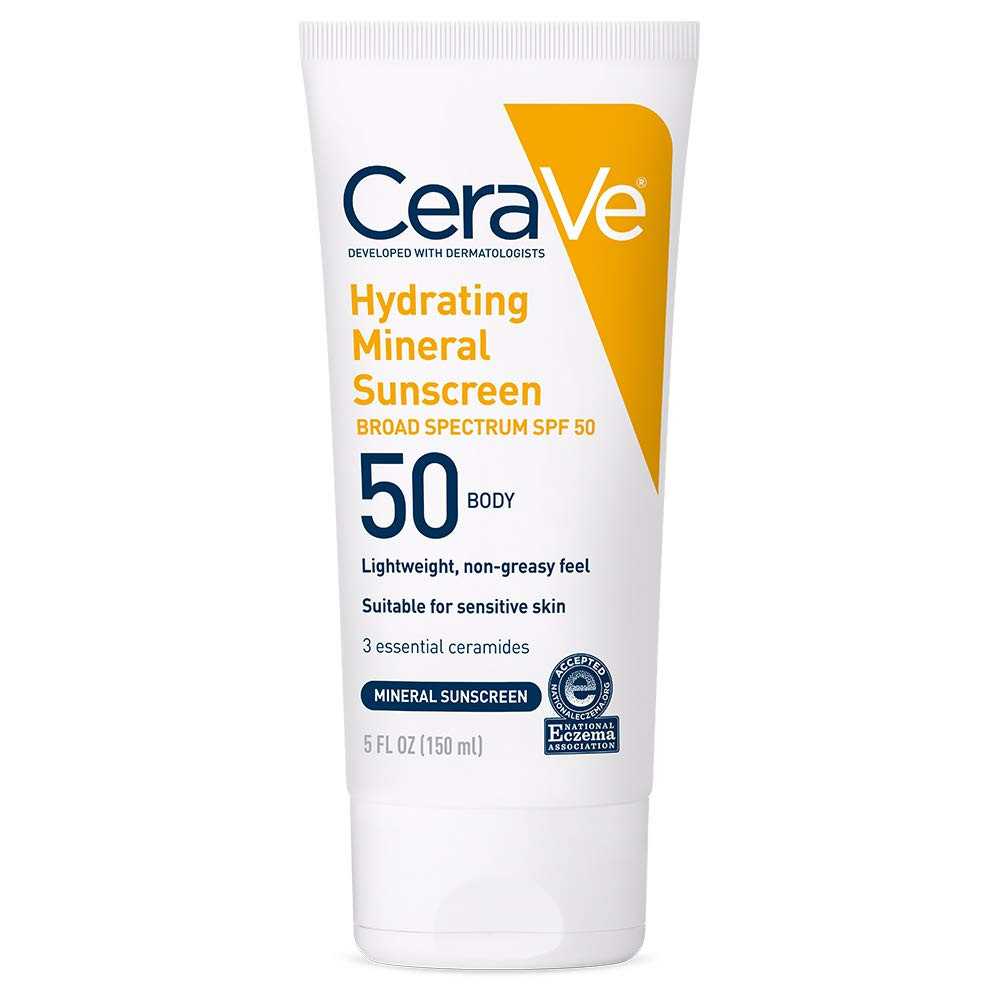 100% Mineral Sunscreen SPF 50 with Zinc Oxide & Titanium Dioxide, Hyaluronic Aci