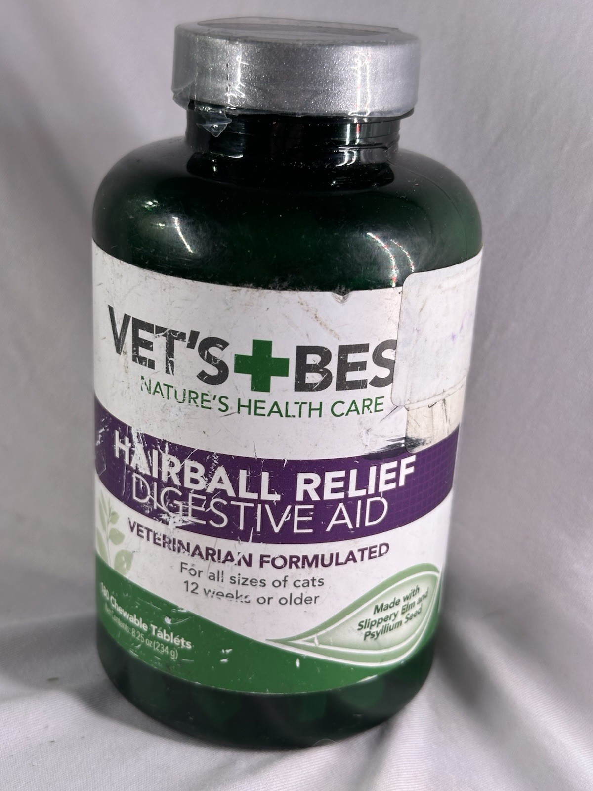 Vet’s Best Cat Hairball Relief Digestive Aid 180 Chewable Tablets Exp 07/26