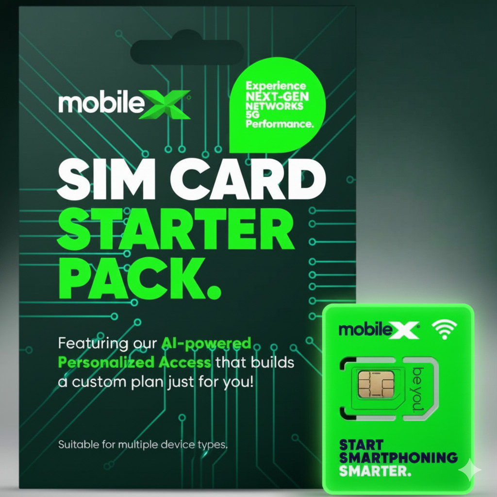 MobileX SIM Card Starter Pack - 5G/4G LTE - AI-Powered Personalized Access