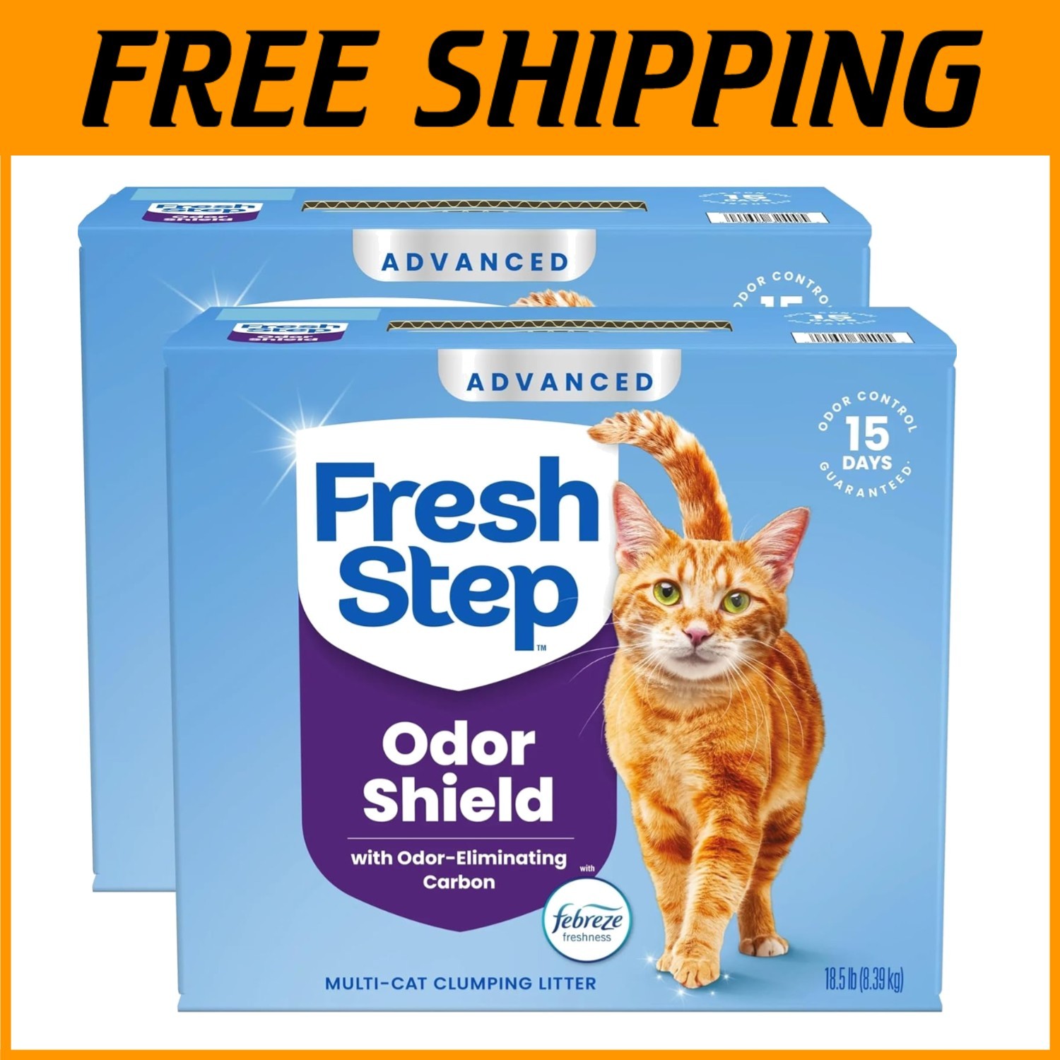 Advanced Multi-Cat Litter with Febreze, 2-Pack