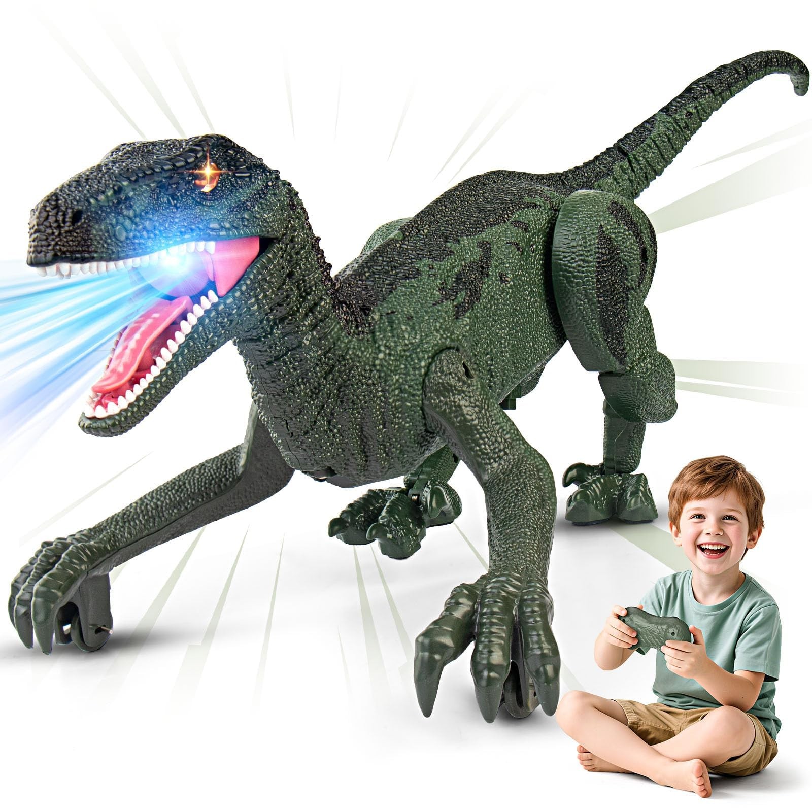 Dinosaur Toys for , 2.4GHz Remote Control Dinosaur with Walking, Realistic So...