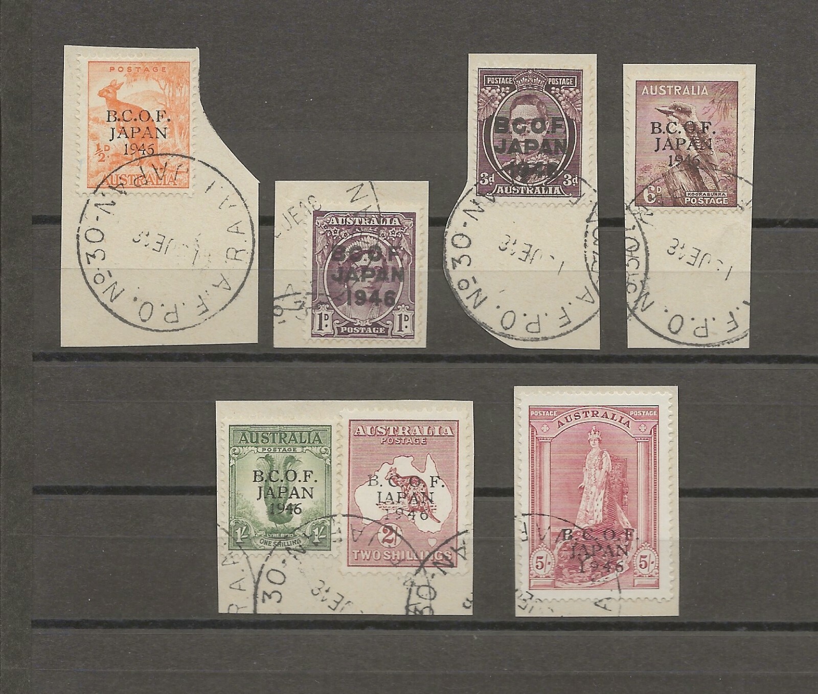 AUSTRALIA/BCOF 1946/47 SG J1/J7 USED