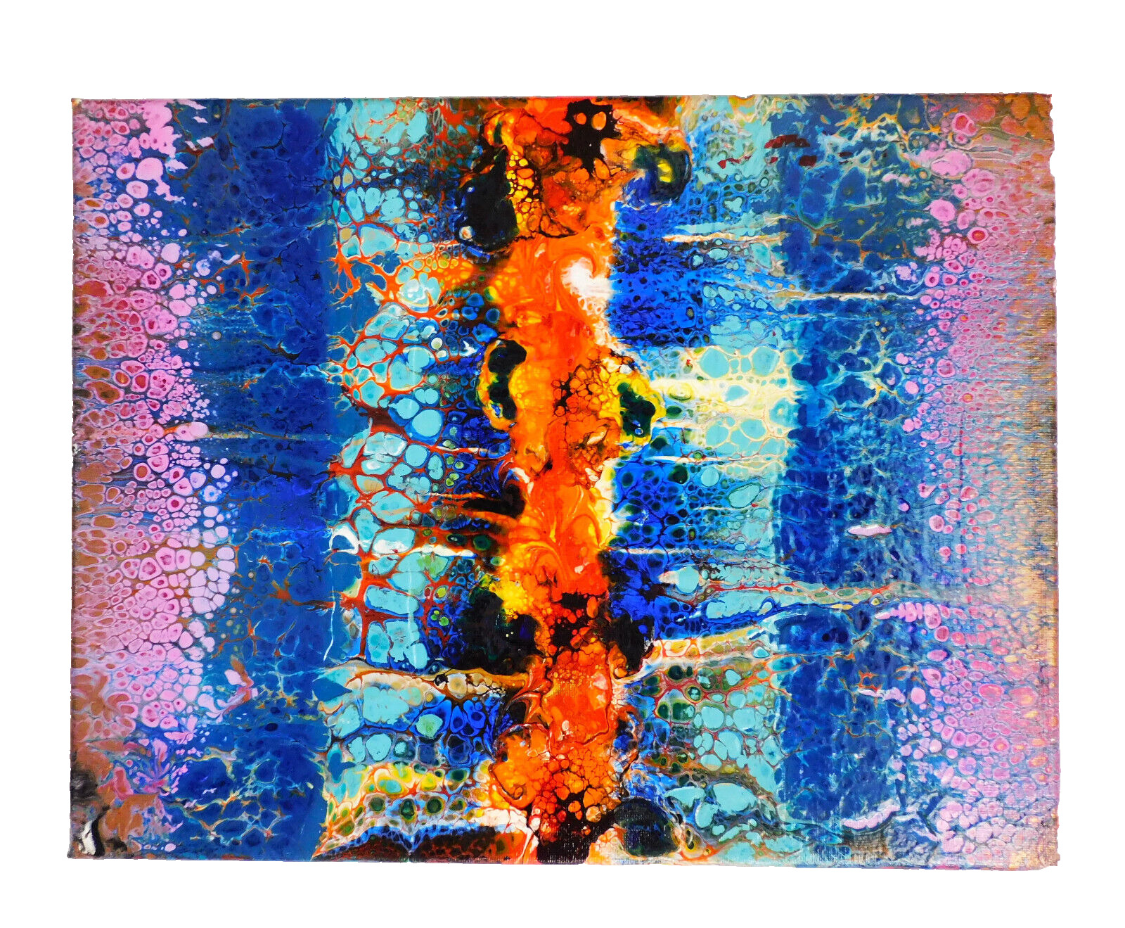 Abstract Painting Fire Water High Gloss Original Art by Rain Crow