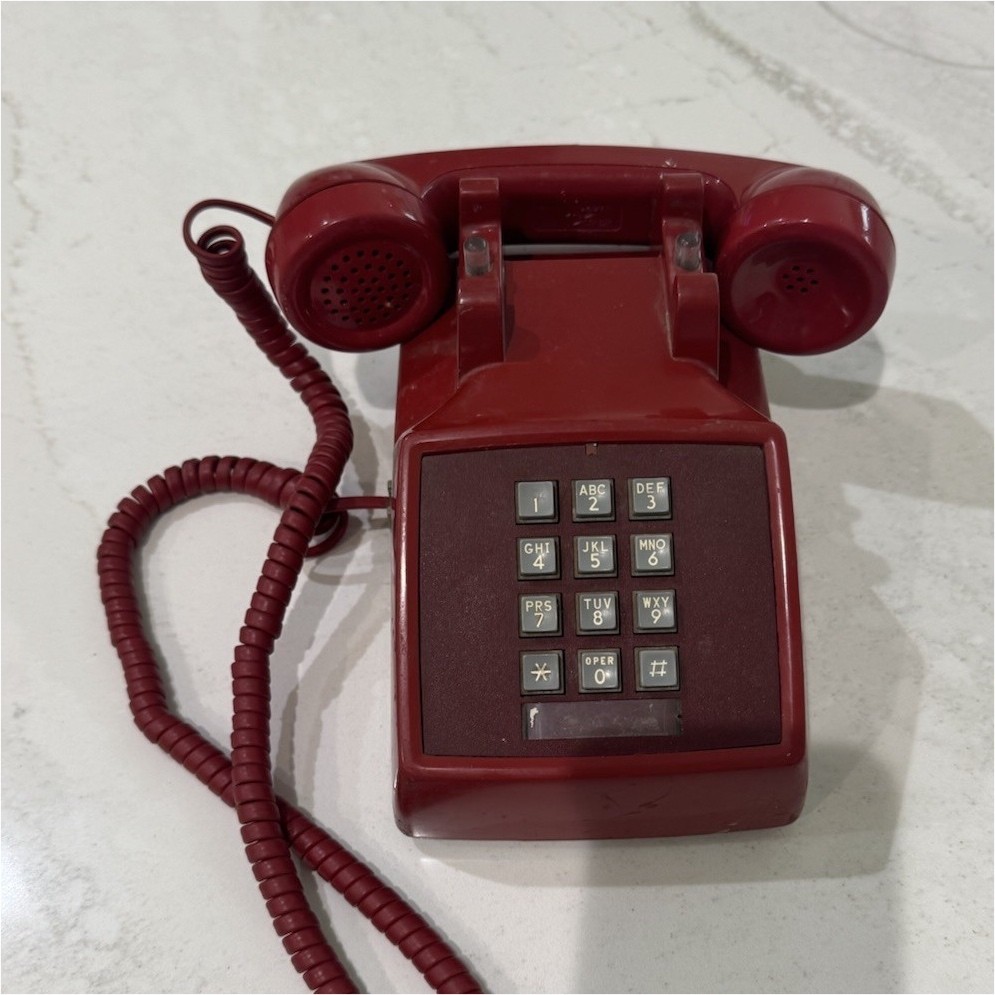 Western Electric Bell System Red Push Button Corded Telephone 2500DM