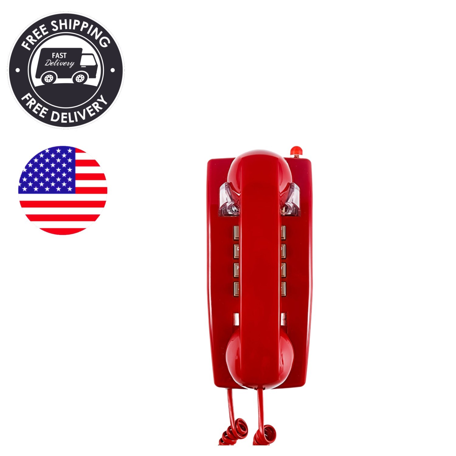 Durable Retro Wall Phone with Loud Ringer - Perfect for Elder Care & Homes