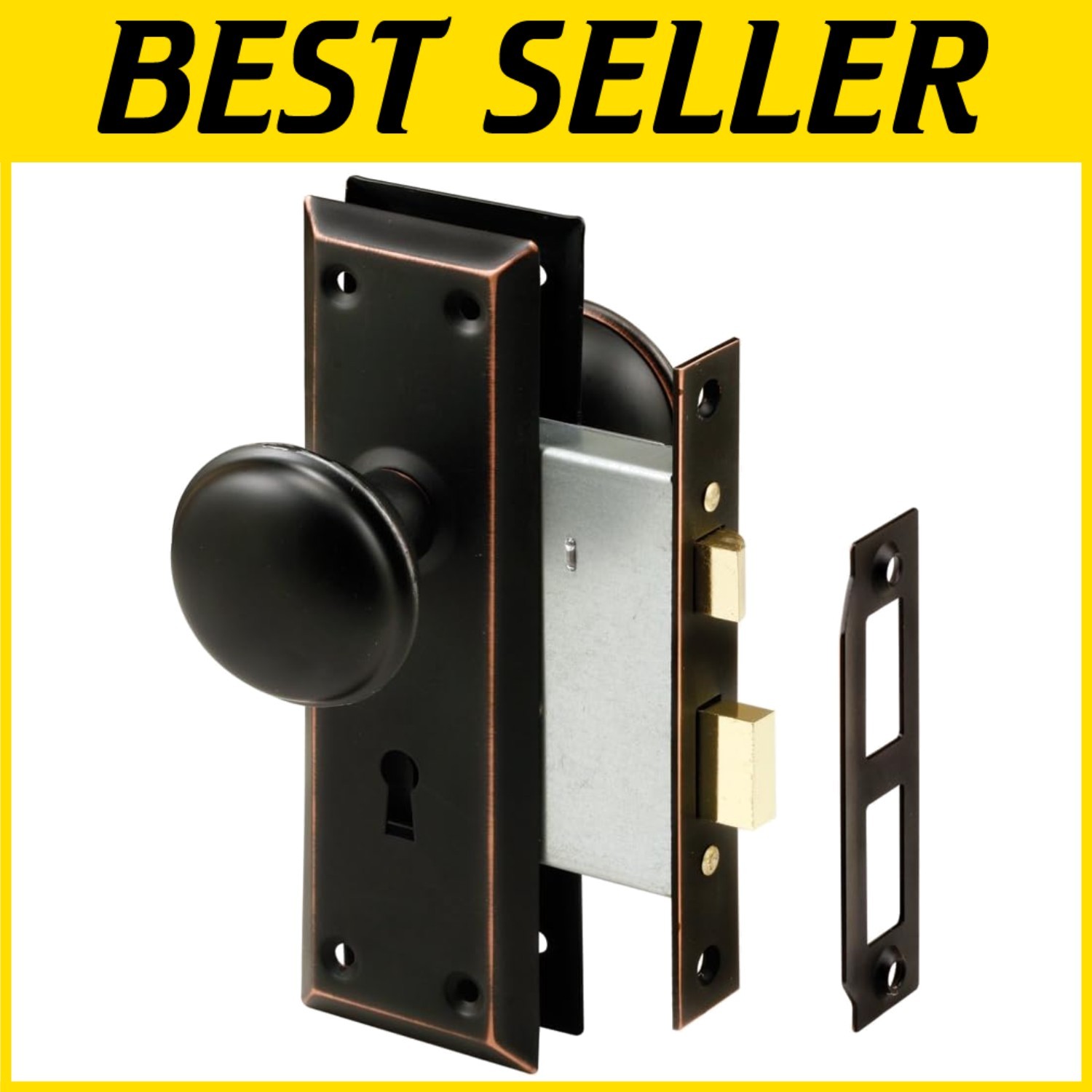 Secure Your Interior Doors with Classic Bronze Knob Lock Set