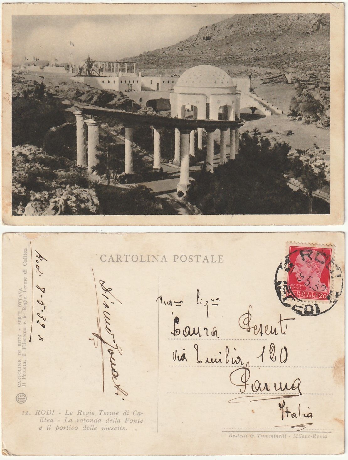 RHODES - AEGEAN - DIRECTOR THERMAL BATHS OF CALITEA - TRAVEL 1932 -8550-