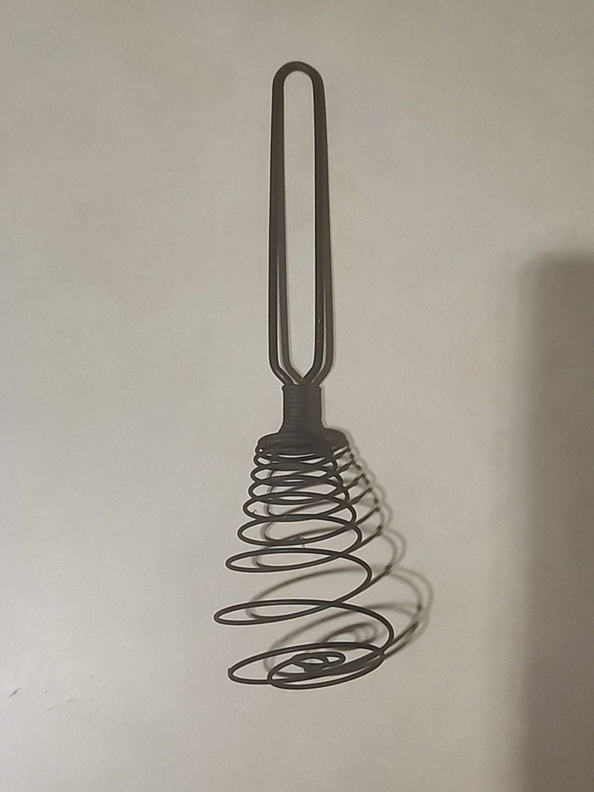 Vintage Farmhouse Spring Coil Wire Whisk Egg Beater Primitive Kitchen Tool