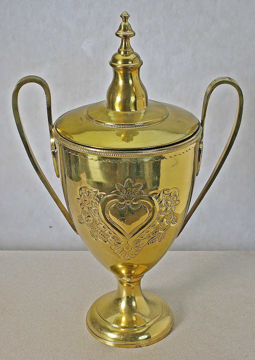 XL Vintage Brass Trophy Style Urn Loving Cup