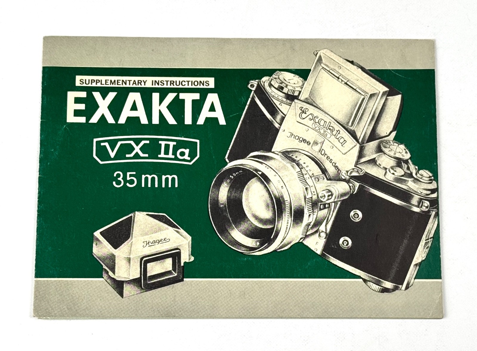 Exakta VX IIa Camera "SUPPLEMENTARY" INSTRUCTIONS USERS GUIDE / MANUAL