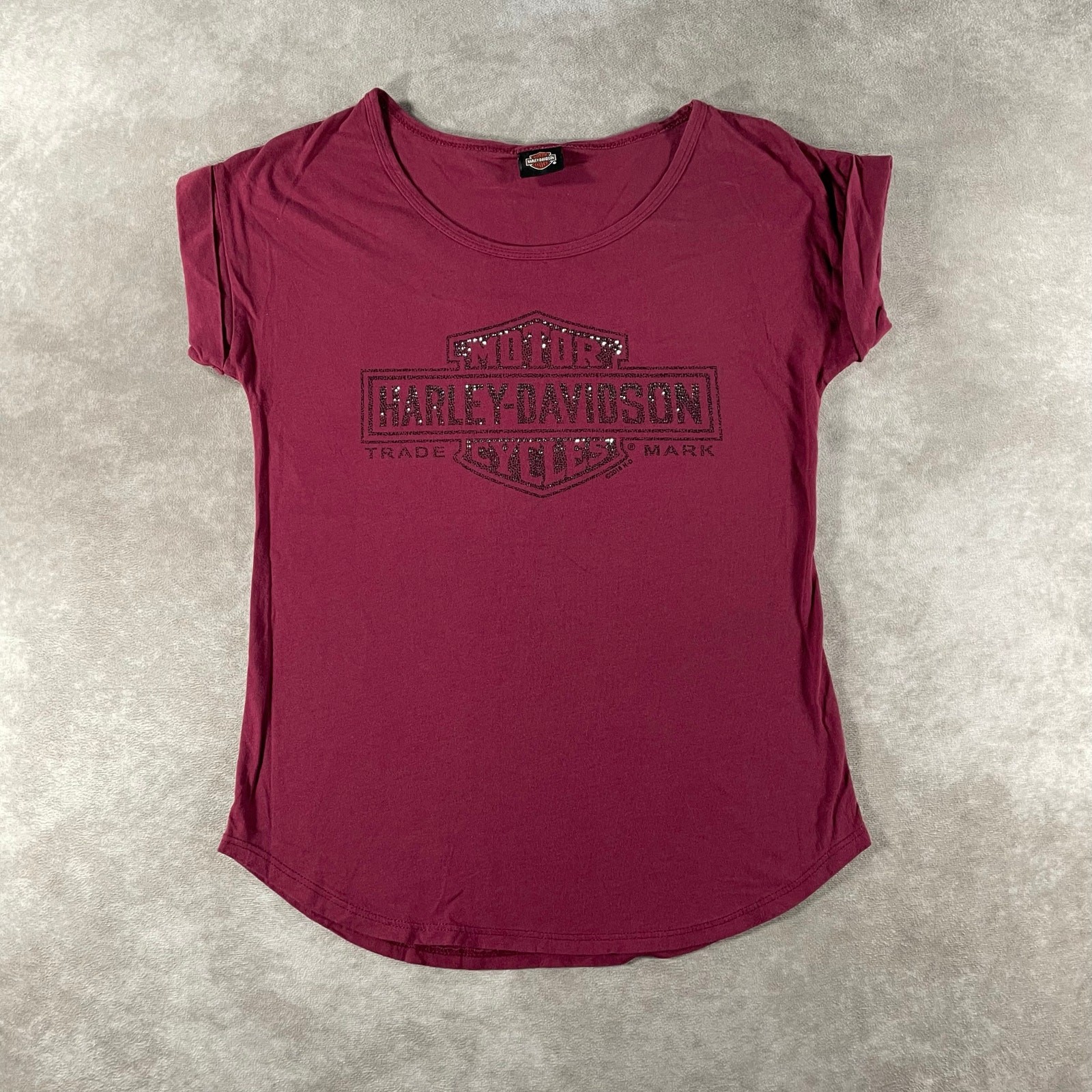 Women’s Harley Davidson Motorcycles Grunge Biker Top Large
