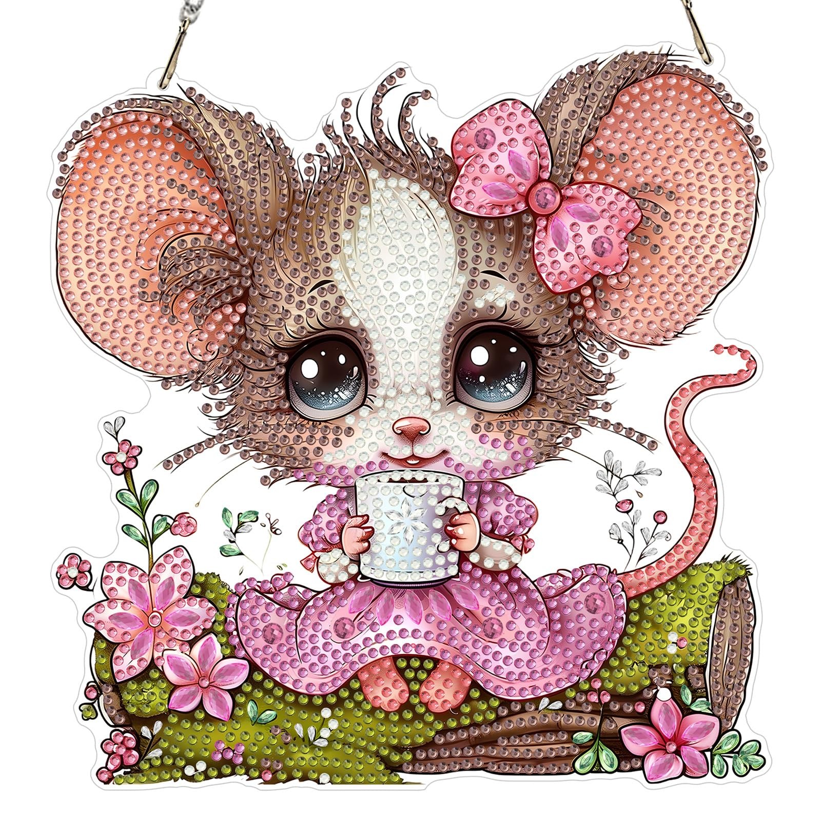 Cute Mouse Diamond Art Hanging Kits for Adults Beginners, DIY Acrylic Special...