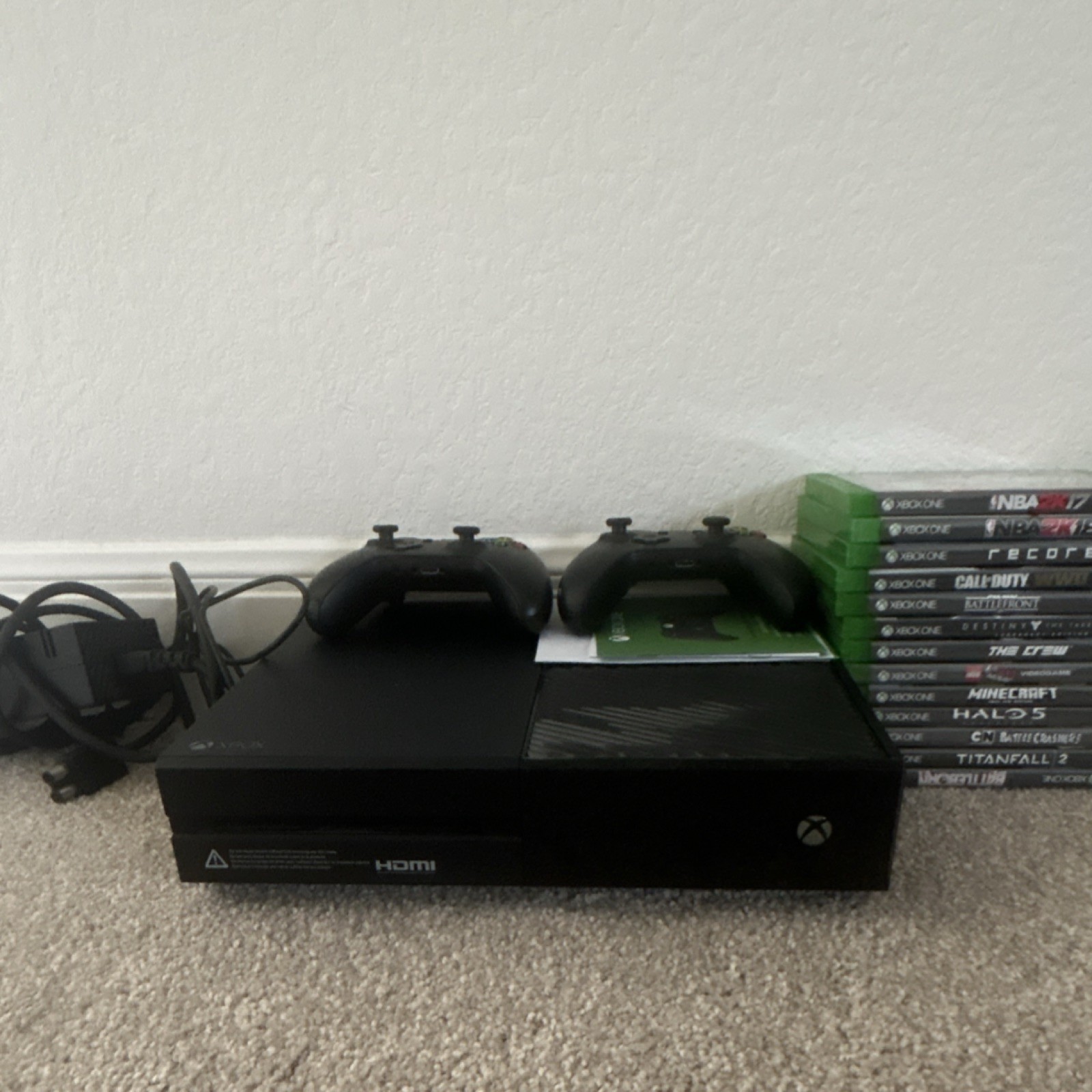 Microsoft Xbox One Console with 2 Controllers & 12 Games: NBA 2K17, Minecraft, …