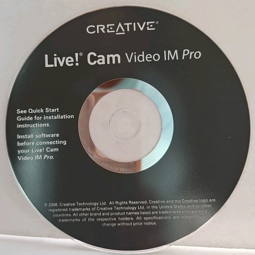 Creative Live! Cam Installation CD ONLY Replacement For Install Software CD-Rom
