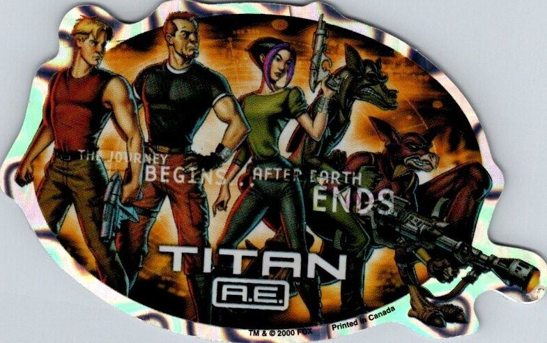 2000 Fox Titan A.E.  Prismatic Vending Machine Sticker  4" Wide