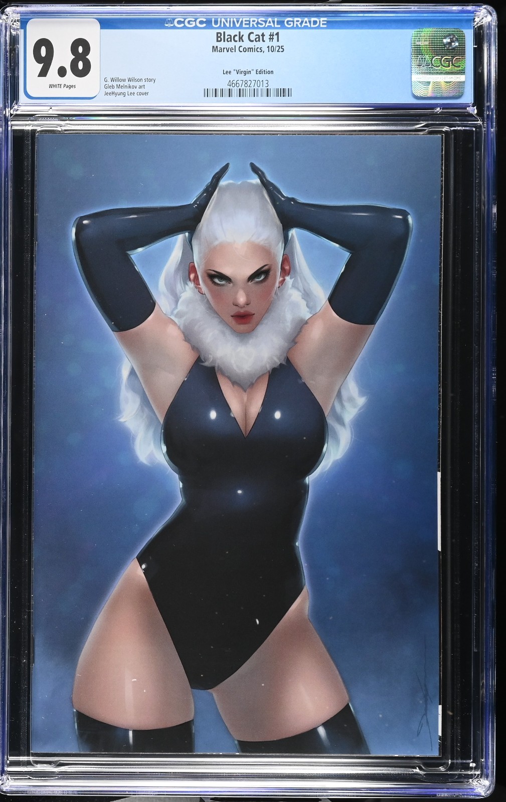 Black Cat #1 (2025), 1:200 Incentive, Virgin Cover by JeeHyung Lee, CGC 9.8 WP