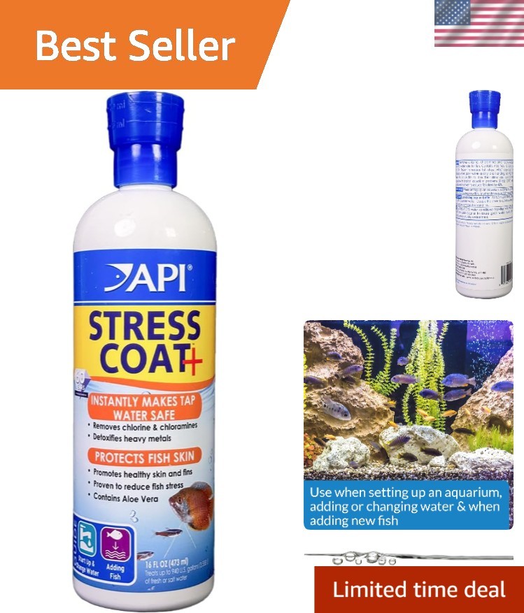 Professional-Grade STRESS COAT 16-Ounce Water Conditioner for Freshwater Fish