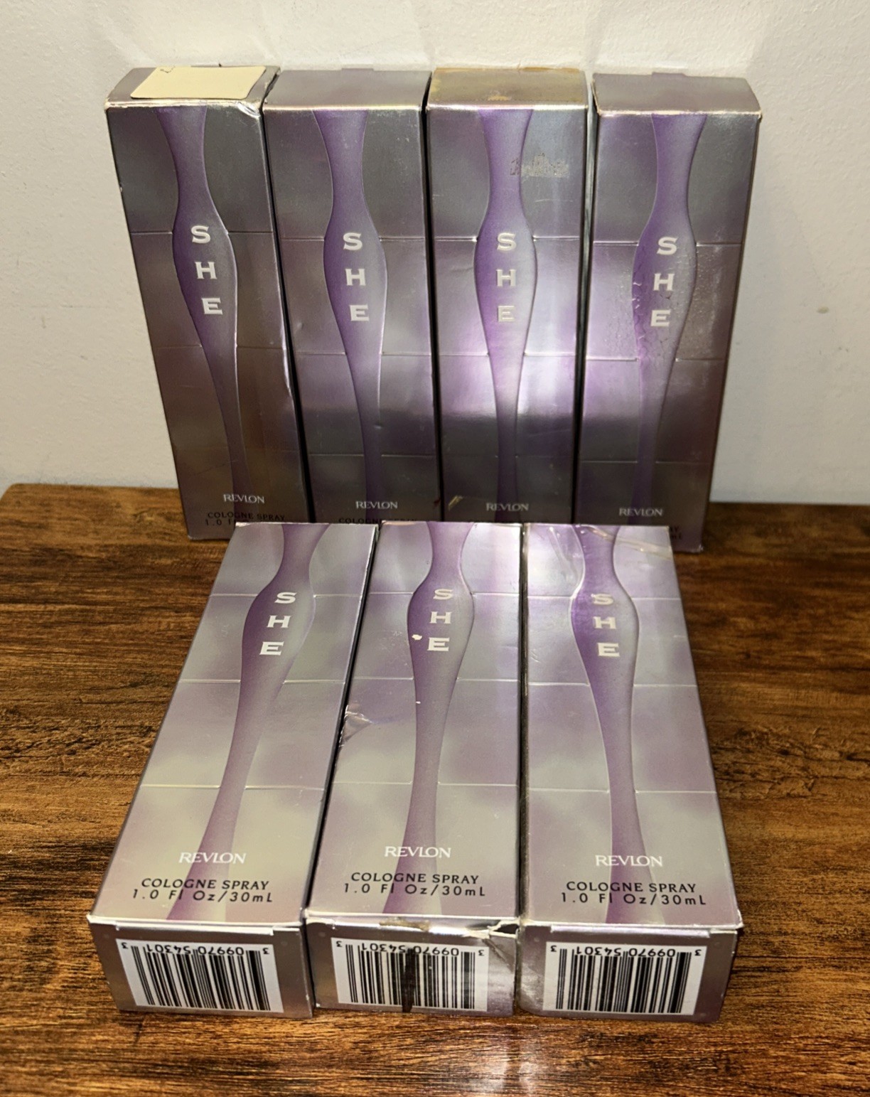 LOT OF 7 Revlon SHE Cologne Spray 1.0 oz / 30ml Vintage Discontinued Rare NIB