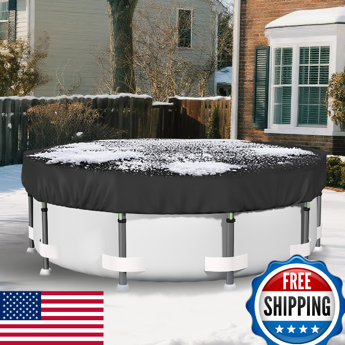 18FT Safana Round Above Ground Pool Winter Cover - Tear Resistant
