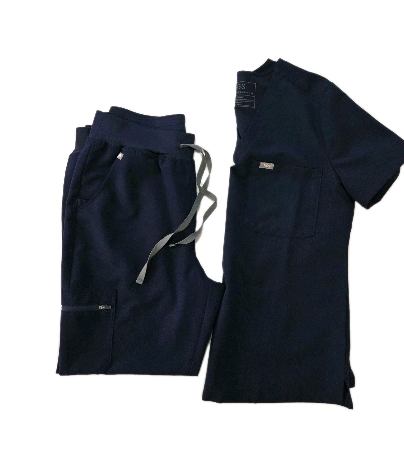 FIGS Scrub Set Womens Medium Blue Zamora Jogger V-Neck Top And Bottoms Excellent