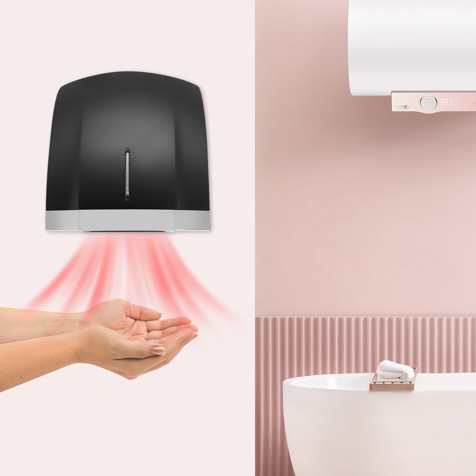 1800W Wall-mounted Hand Dryer Commercial Household Automatic High Speed ABS IPX1