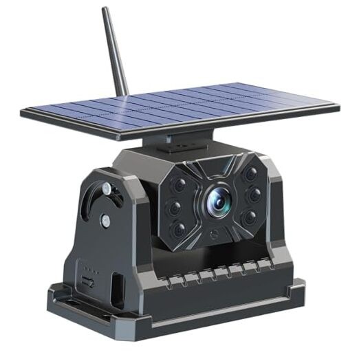 Magnetic Solar Backup Camera Compatible with VS-7A, Only A Single Camera Black