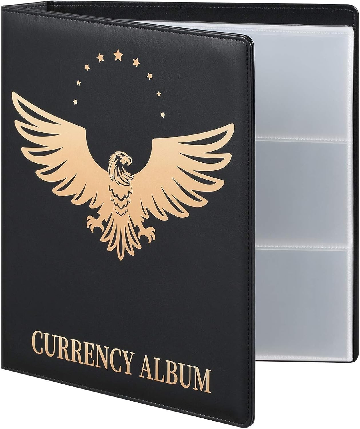 90 Pockets Dollar Bill Holders for Collectors, Premium PU Banknote World Currenc