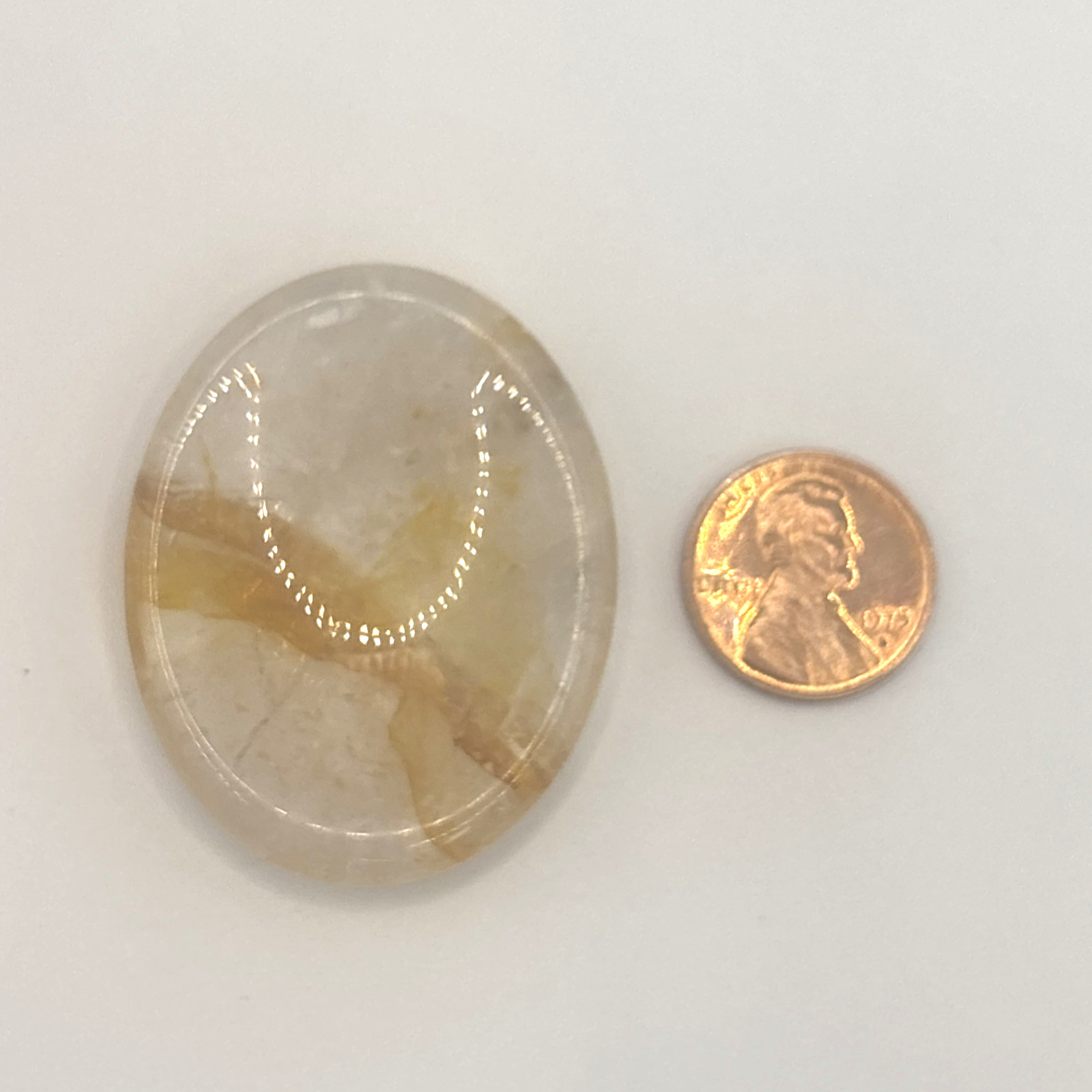 Natural Crystal Calming Worry Stone: GOLDEN FIRE QUARTZ (Crystal Healing Pocket)