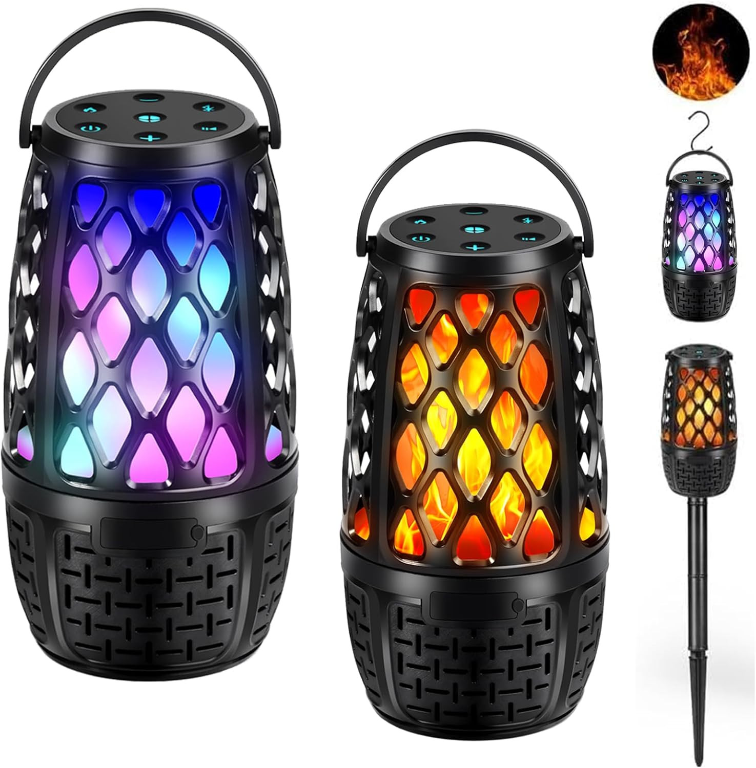 Outdoor Speakers, Colorful LED Flame Speaker, Outdoor Bluetooth Speakers Waterpr