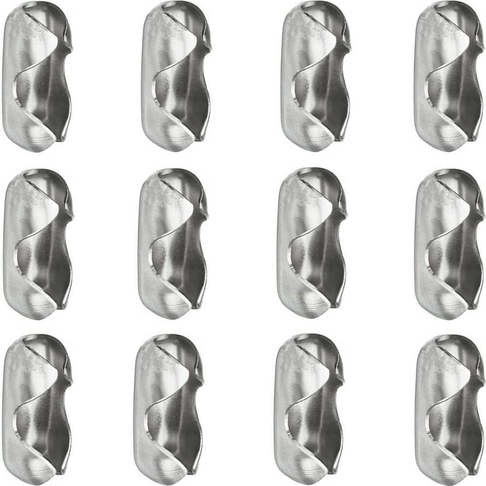 20Pcs Stainless Steel Ball Chain Connector Clasps 4Mm For Jewelry Making Silver
