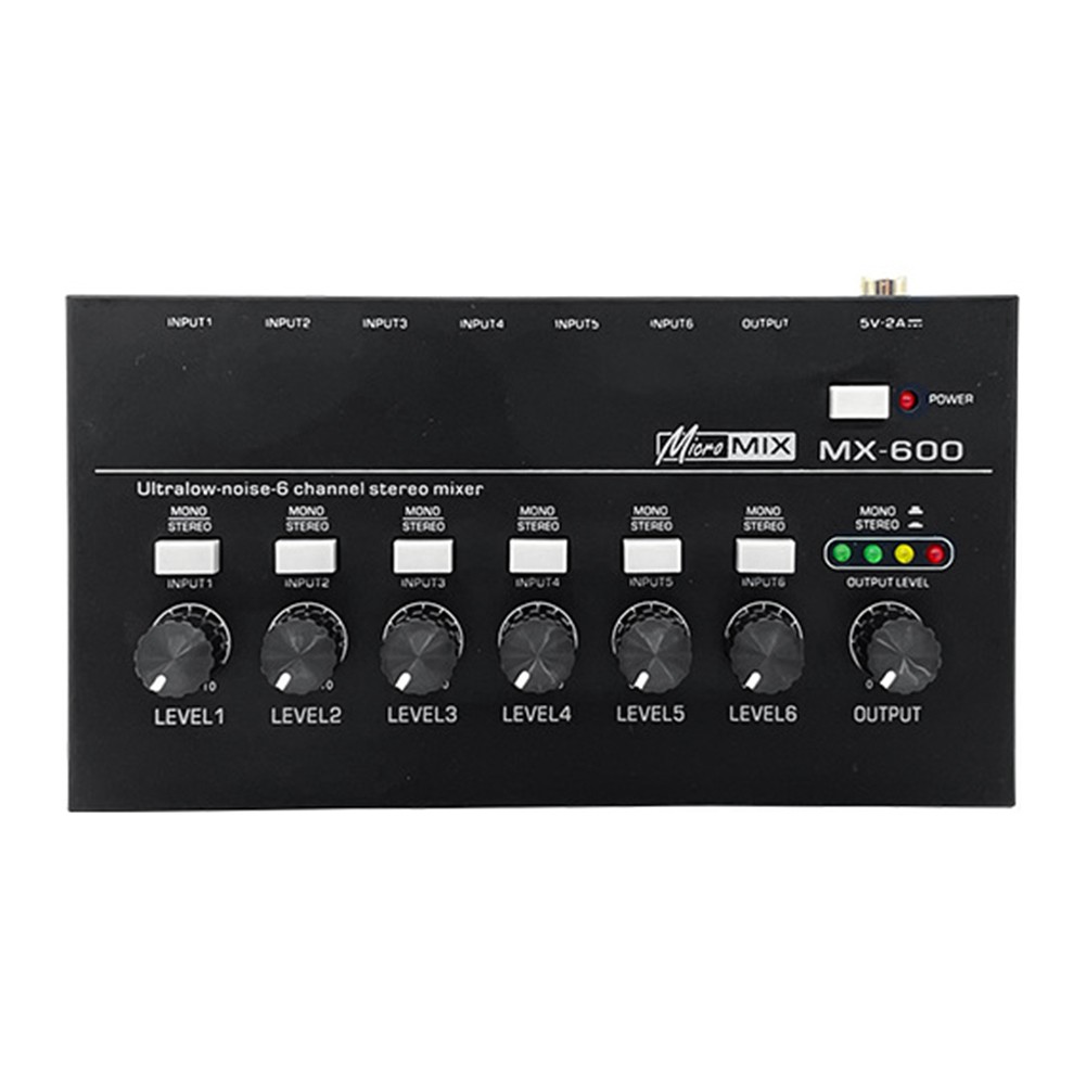 MX600 Ultra Low-Noise 6-Channel Line Mixer Stereo/Single Track  Microphone2677