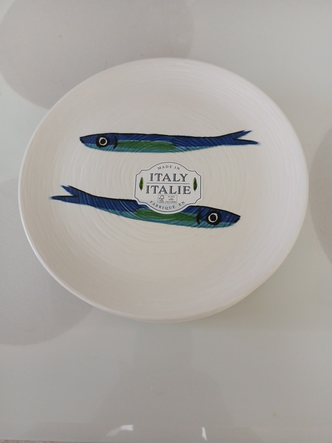 Set of 4 Ceramicheitalia 8" Salad / Dessert Plate, Fish Design
