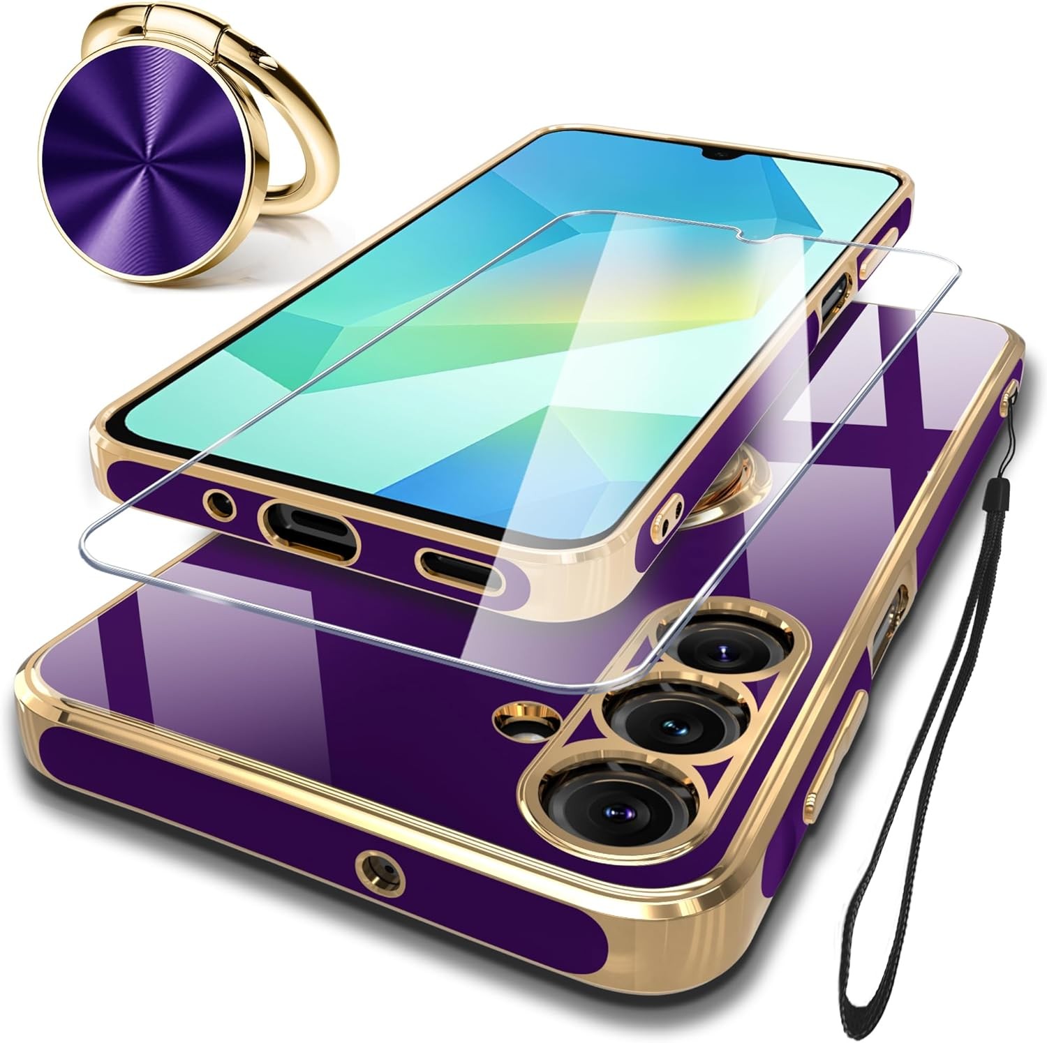 GOVTAN Compatible with Samsung Galaxy A16 5G Case with Screen Protector+Metal R